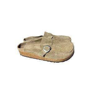 NEW Birkenstock Buckley Clogs Size 9 Taupe Suede Slip-On Comfort Shoes
